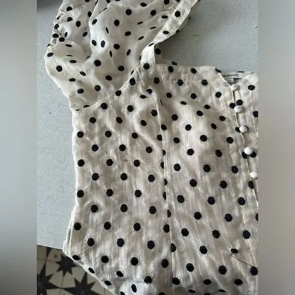Madewel square neck embroidered polkadot top - Picture 8 of 8